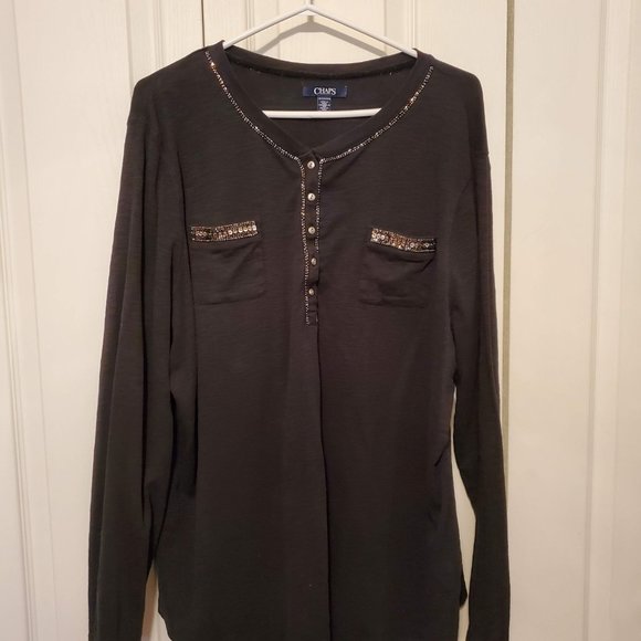 Chaps Long Sleeved Plus Size T-Shirt Size 3X - Picture 1 of 6